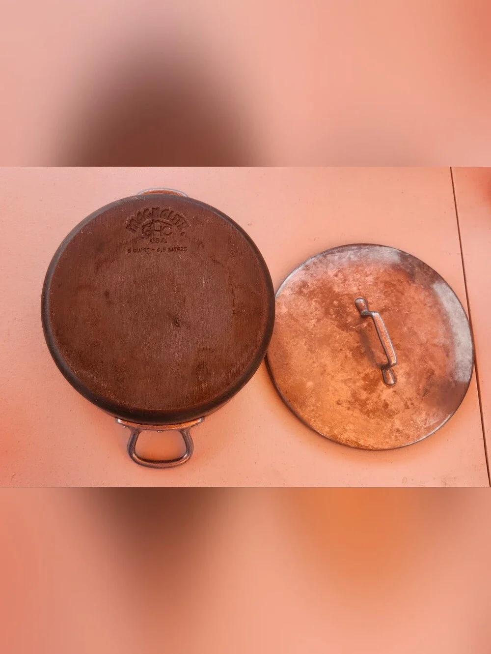 Copper-Colored Dutch Oven Lid - Home Kitchen